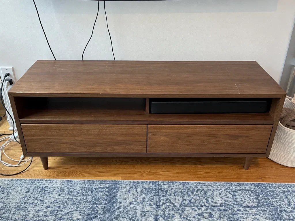 Low wood media console image 1