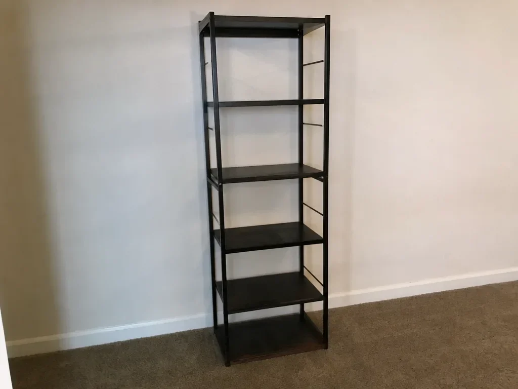 Black metal bookcase image 1