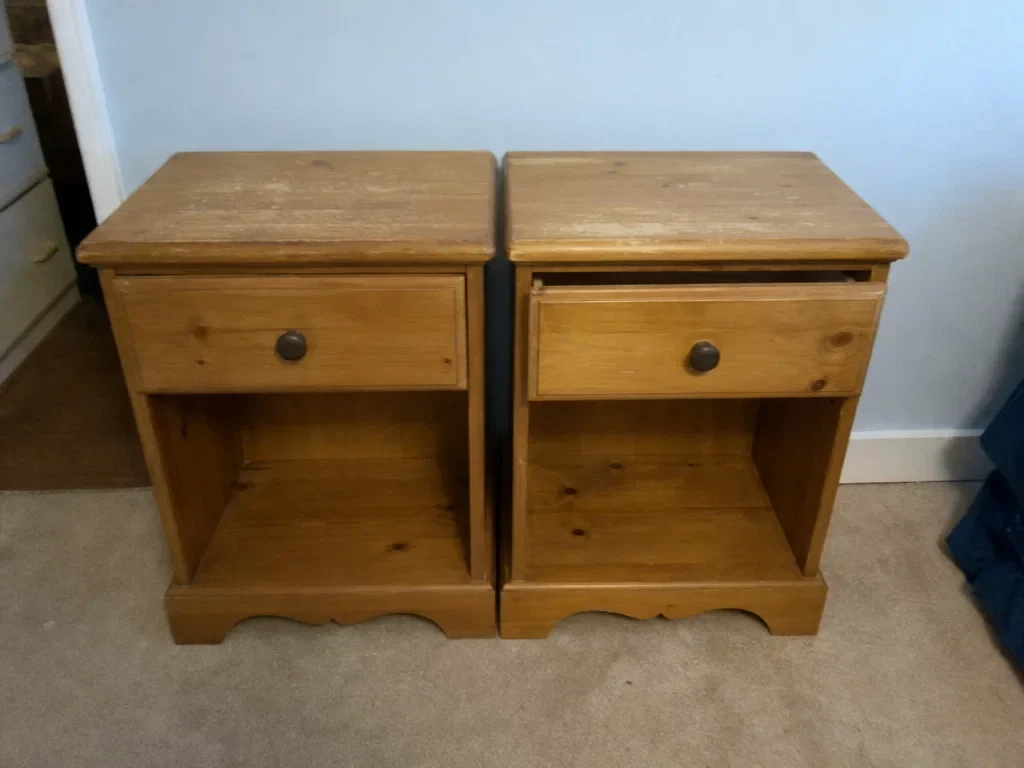 Pair of pine nightstands image 1