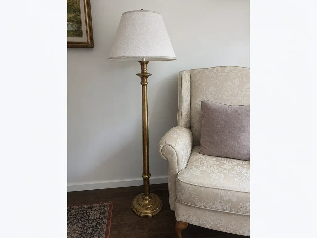 Vintage brass floor lamp image 1