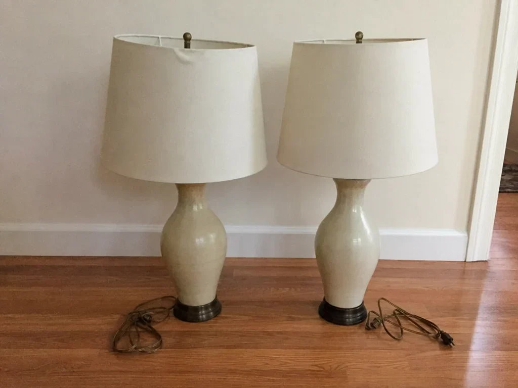 Pair of ceramic table lamps image 1