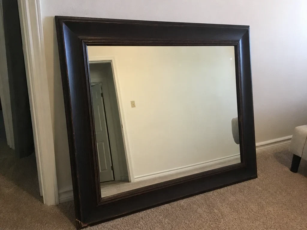 Large wood frame mirror image 1