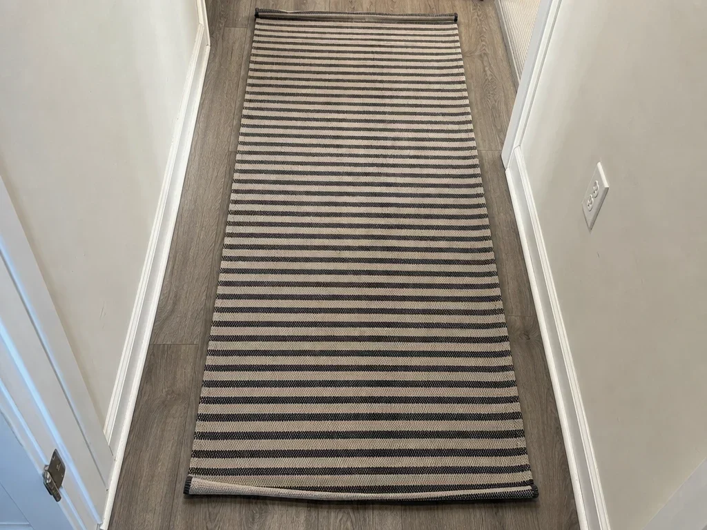 Striped cotton hallway runner image 1