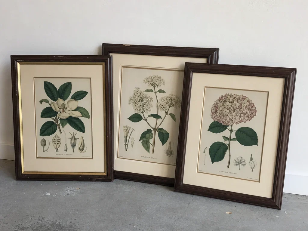 Set of 3 framed botanical prints image 1