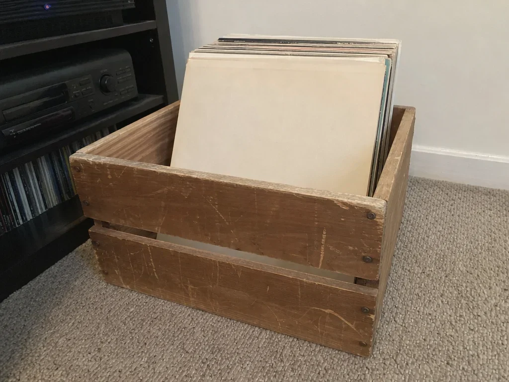 Wood record crate image 1