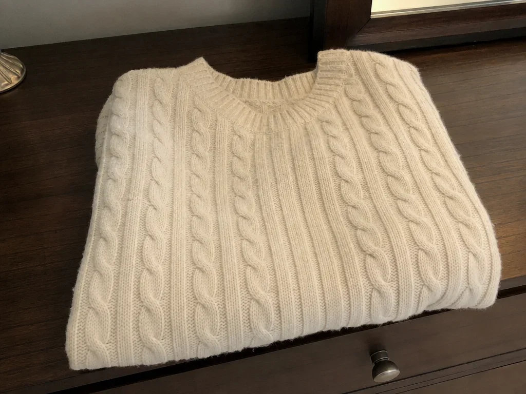 Cream cable knit sweater image 1